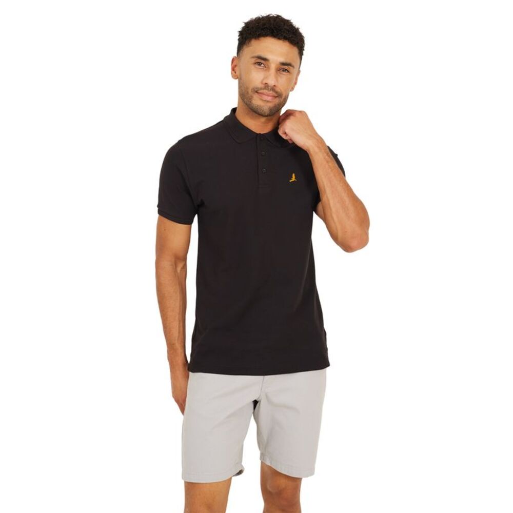 Brave Soul Mens Cotton Polo Shirt / Jet Black
